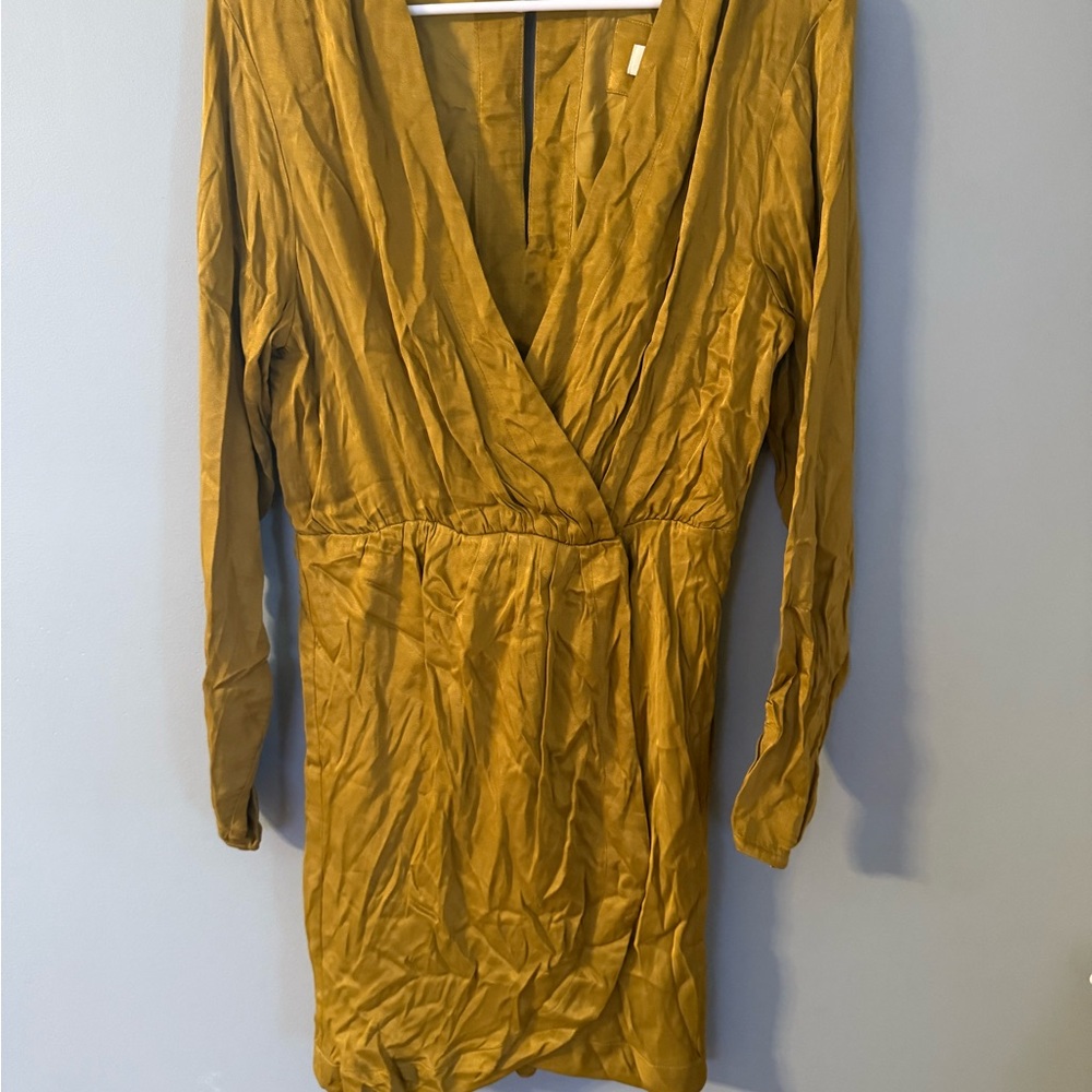 Anthropologie Golden Long Sleeve Dress
